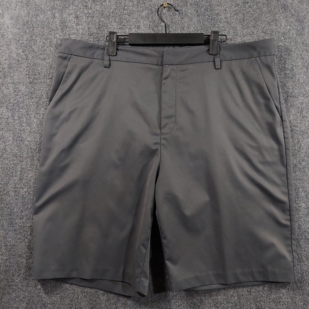 Ashworth Golf Shorts Mens 40 Gray Microfiber Chino Lightweight 10 Inseam Summer